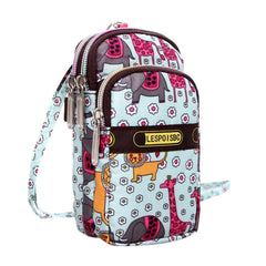 Waterproof Crossbody Wallet Phone Bag Nylon Zipper Cartoon Arm Bag