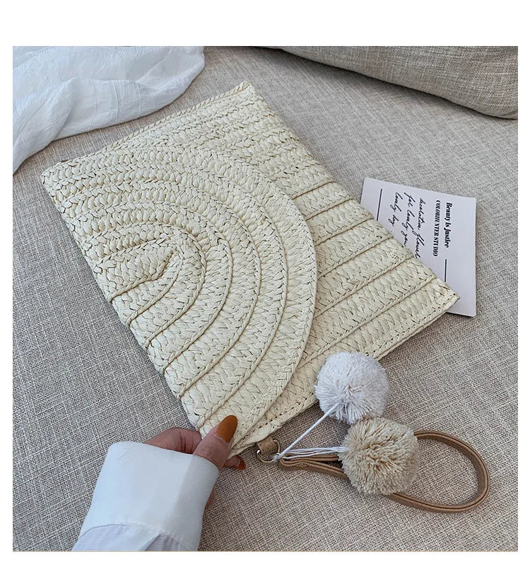 Wool Ball Decorative Shoulder Messenger Bag