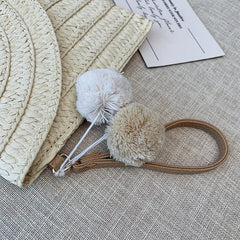 Wool Ball Decorative Shoulder Messenger Bag