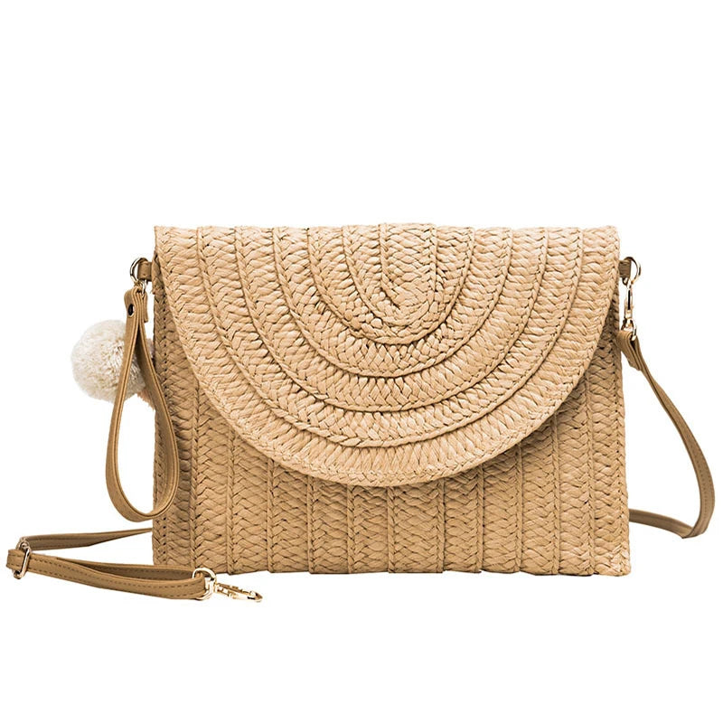 Wool Ball Decorative Shoulder Messenger Bag