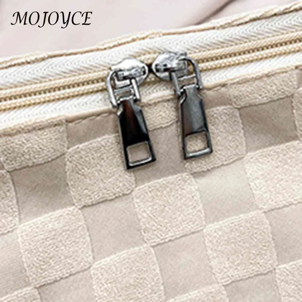 Plaid Messenger Bag Large Capacity Casual Tote Adjustable Strap for Shopping