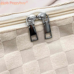 Plaid Women Crossbody Bag Large Capacity Solid