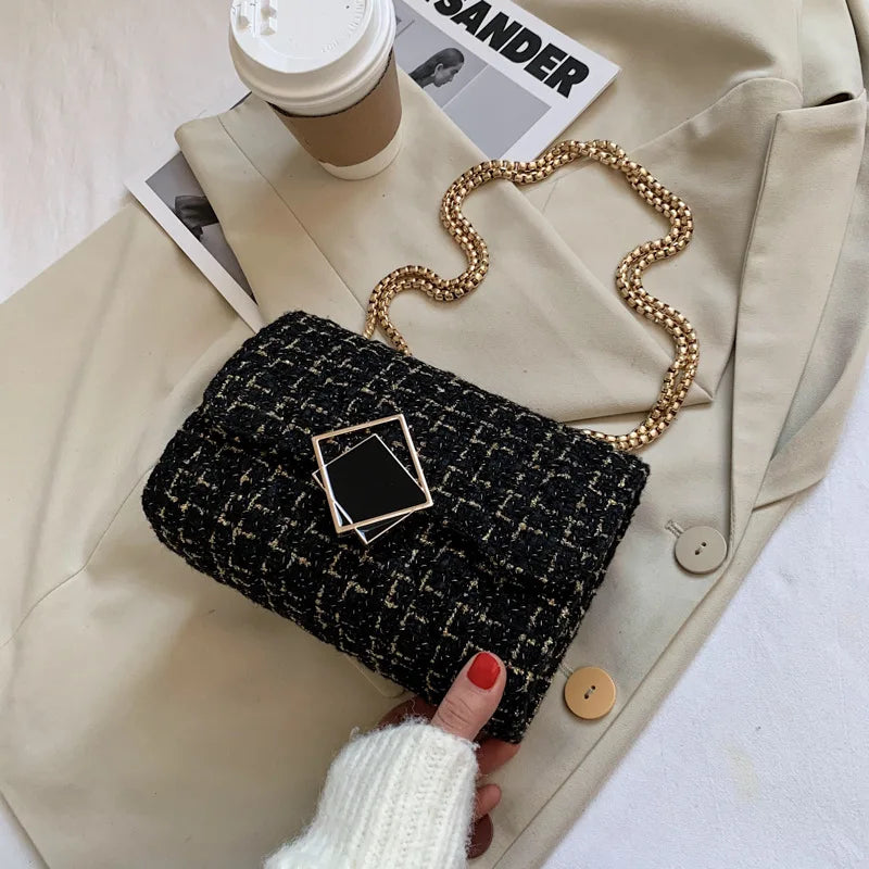 Woolen Women Bag Chain Shoulder Messenger Bag