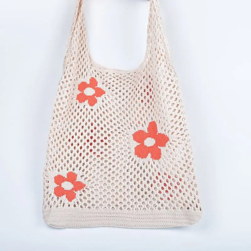 Woolen Yarn Tote Bag Women's Shoulder Bags Female Shopper Casual Knitting Mesh