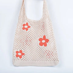 Woolen Yarn Tote Bag Women's Shoulder Bags Female Shopper Casual Knitting Mesh