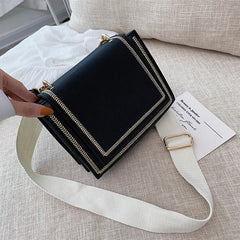 Woolen Face Women's Shoulder Bag with Wide Strap
