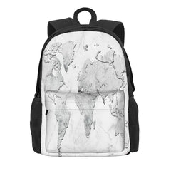 World Map Marble 3 Backpacks Men's Backpacks Bags For Women