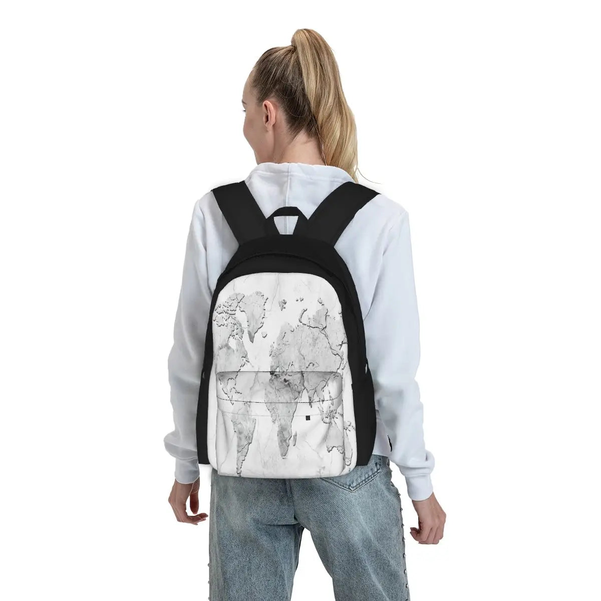 World Map Marble 3 Backpacks Men's Backpacks Bags For Women