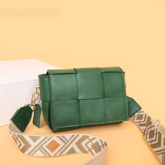 Leather Mini Square Bag Messenger Shoulder Bag for Women