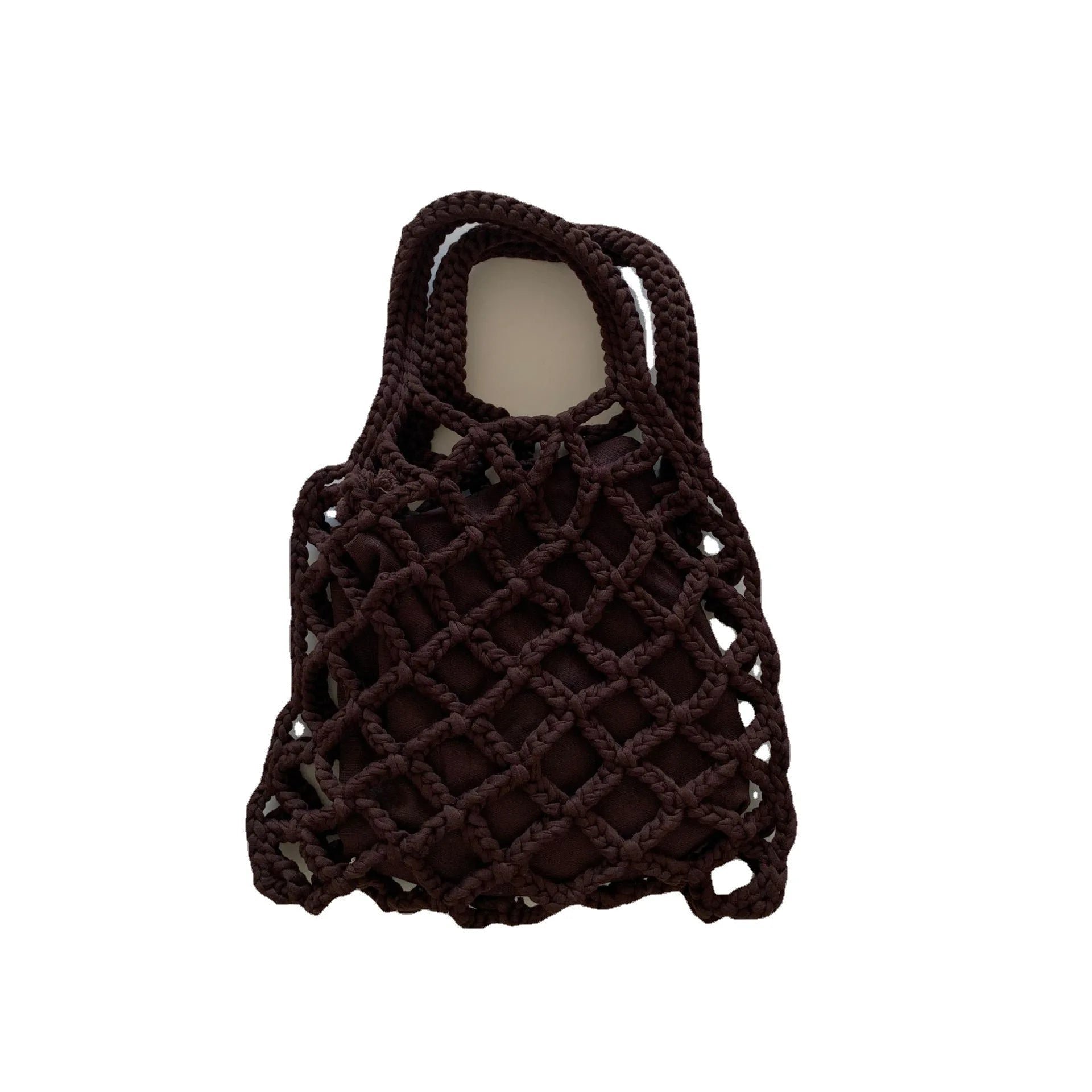 Woven Bag Women's Casual Portable Bucket Hollow Woven Bag Small Clutch