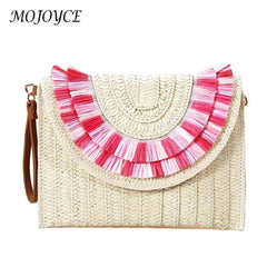 Vintage Woven Clutch Bag for Weekend Vacation