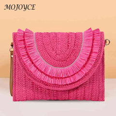 Vintage Woven Clutch Bag for Weekend Vacation
