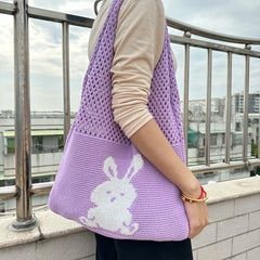 Large Capacity Rabbit Shoulder Bag Eco-Friendly Tote