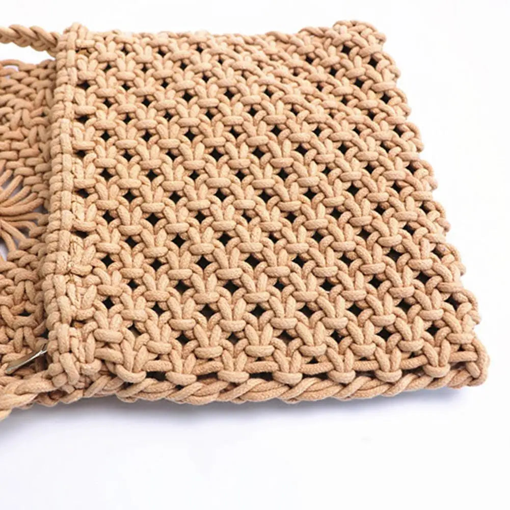 Ethnic Style Straw Tote Beach Bag for Women
