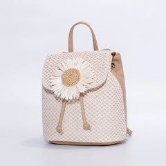 Woven Straw Women Shoulder Backpack Bag Female Holiday Schoolbag Handbags
