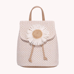 Straw Women Shoulder Backpack Bag Outdoor Travel