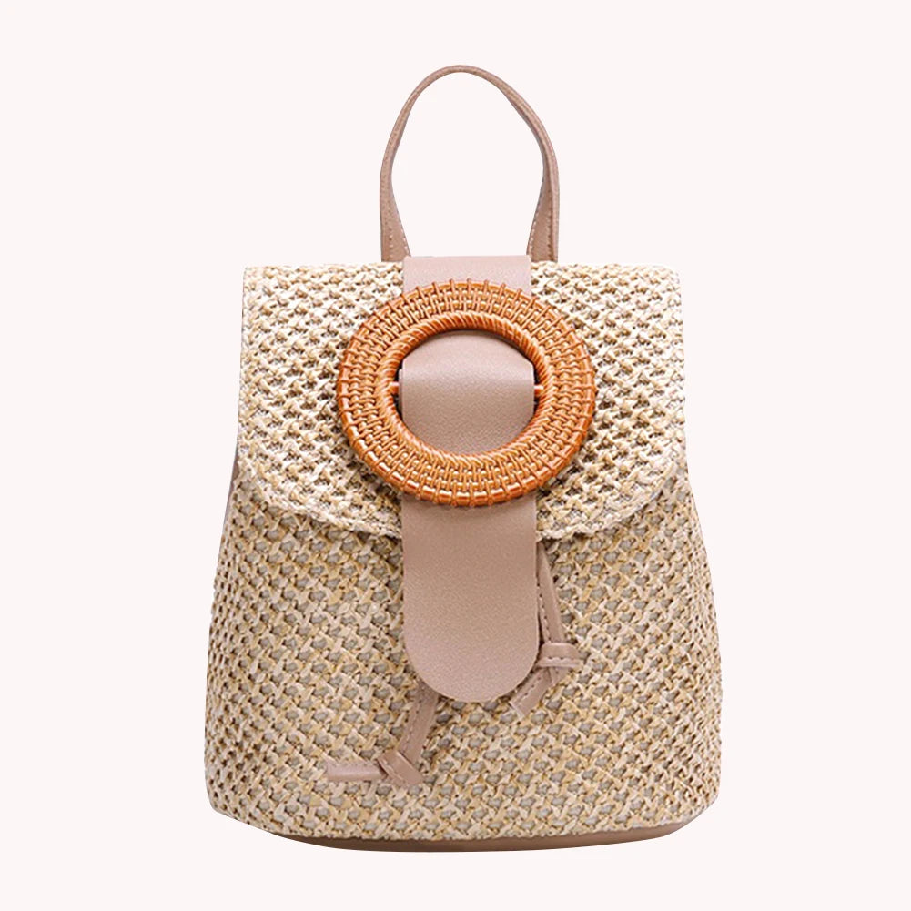 Straw Women Shoulder Backpack Bag Handbags