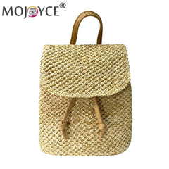 Straw Women Shoulder Backpack Bag Outdoor Schoolbag Handbags