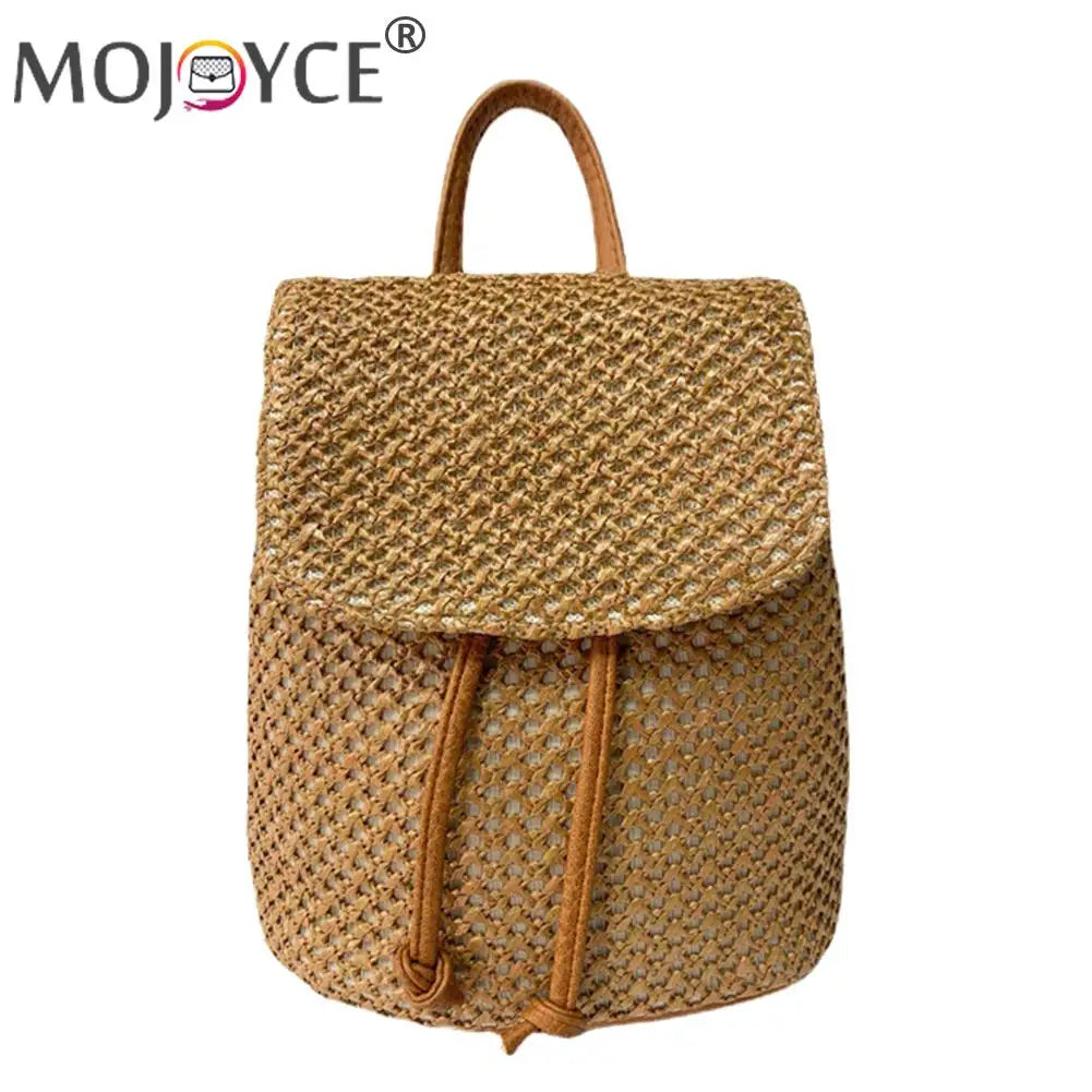 Straw Women Shoulder Backpack Bag Outdoor Schoolbag Handbags
