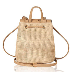 Straw Women Shoulder Backpack Bag Schoolbag Handbags for Outdoor Travel