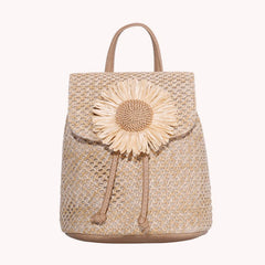 Woven Straw Women Shoulder Backpack Bag Female Holiday Schoolbag Handbags