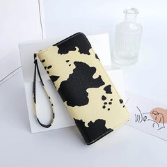 Milk Pattern Long Clutch Wallet PU Handbag
