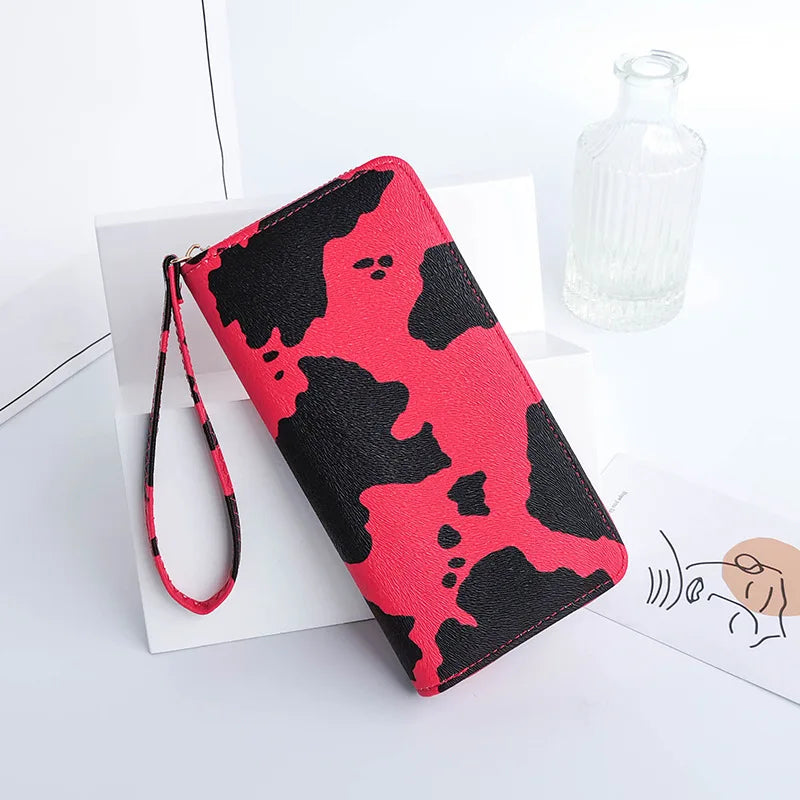 Milk Pattern Long Clutch Wallet PU Handbag