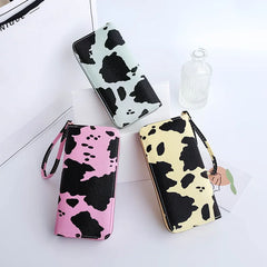 Milk Pattern Long Clutch Wallet PU Handbag
