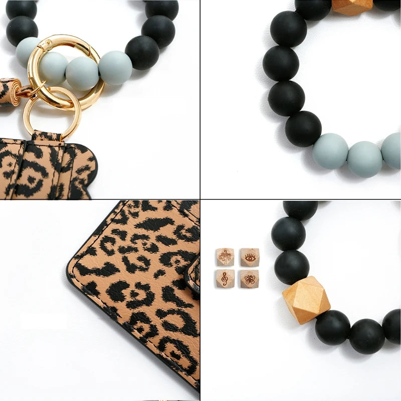 Silicone Beaded Bracelet Wallet Bangle