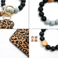 Silicone Beaded Bracelet Wallet Bangle
