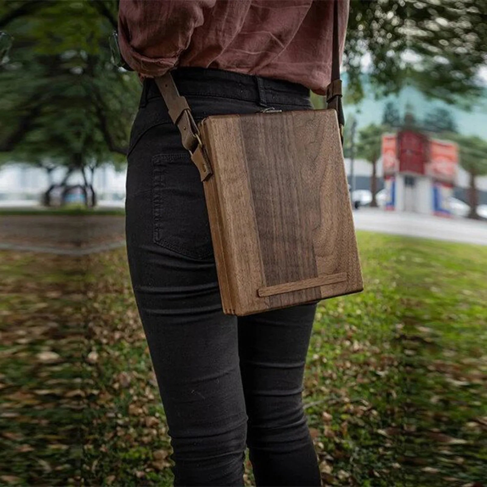 Wood Writers Messenger Box A5 Retro Shoulder Bag Briefcase