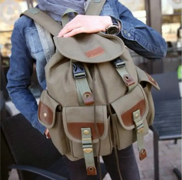 Hot Canvas Travel Backpack Student School Bag