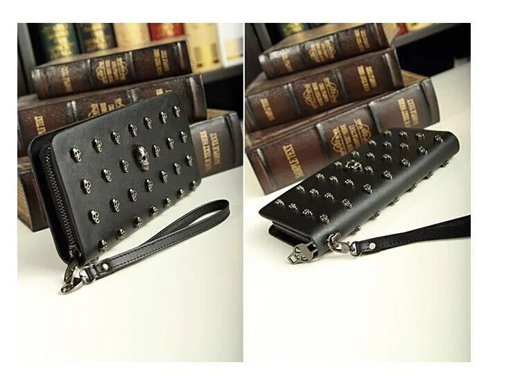 Skull Punk Long Zipper Women's Wallet