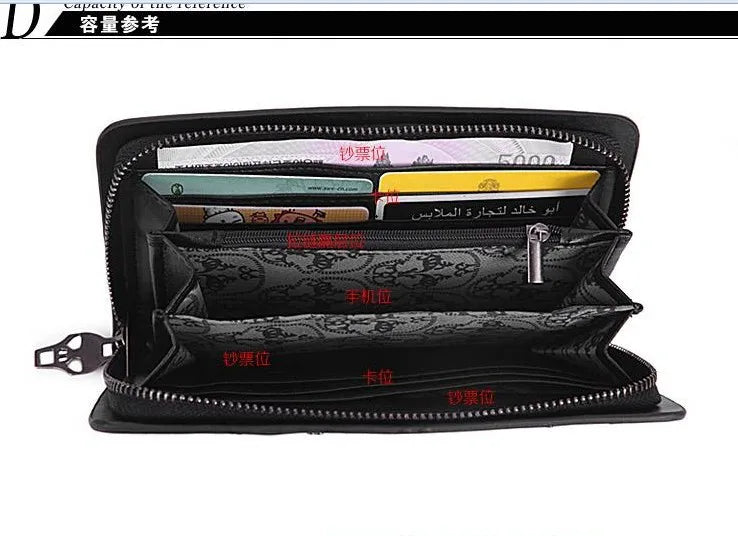 Skull Punk Long Zipper Women's Wallet