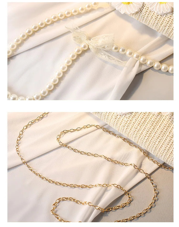 daisy Straw Beam Set Girl One-Shoulder Messenger Bag