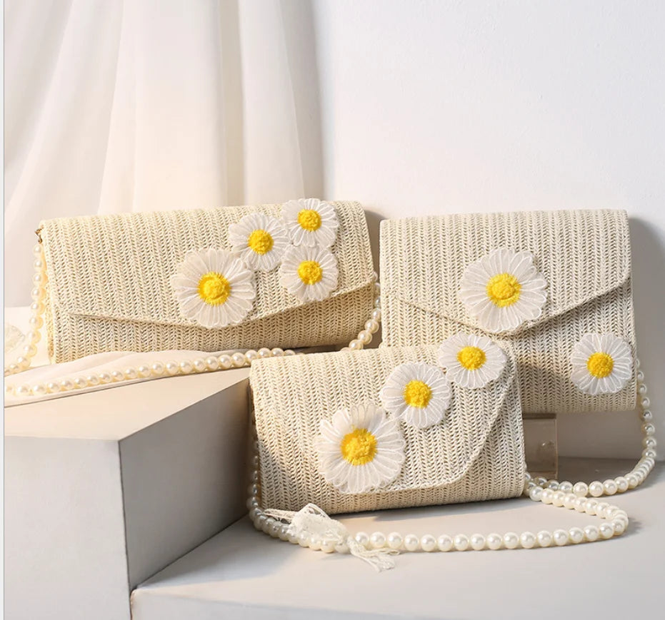 daisy Straw Beam Set Girl One-Shoulder Messenger Bag