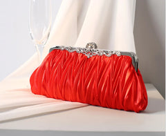 Pleated Clutch Purse Evening Bag Bridal Wedding Handbag