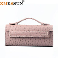 Ostrich Pattern Long Clutch Tote Bag
