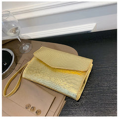 PU Leather Clutch Bags Women Snake Pattern Envelope Pouch Wallet