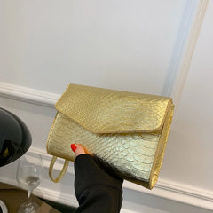 PU Leather Clutch Bags Women Snake Pattern Envelope Pouch Wallet