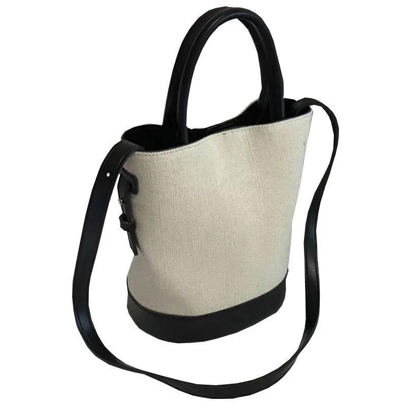 Canvas Bucket Bags for Women Large Capacity Shoulder Crossbody