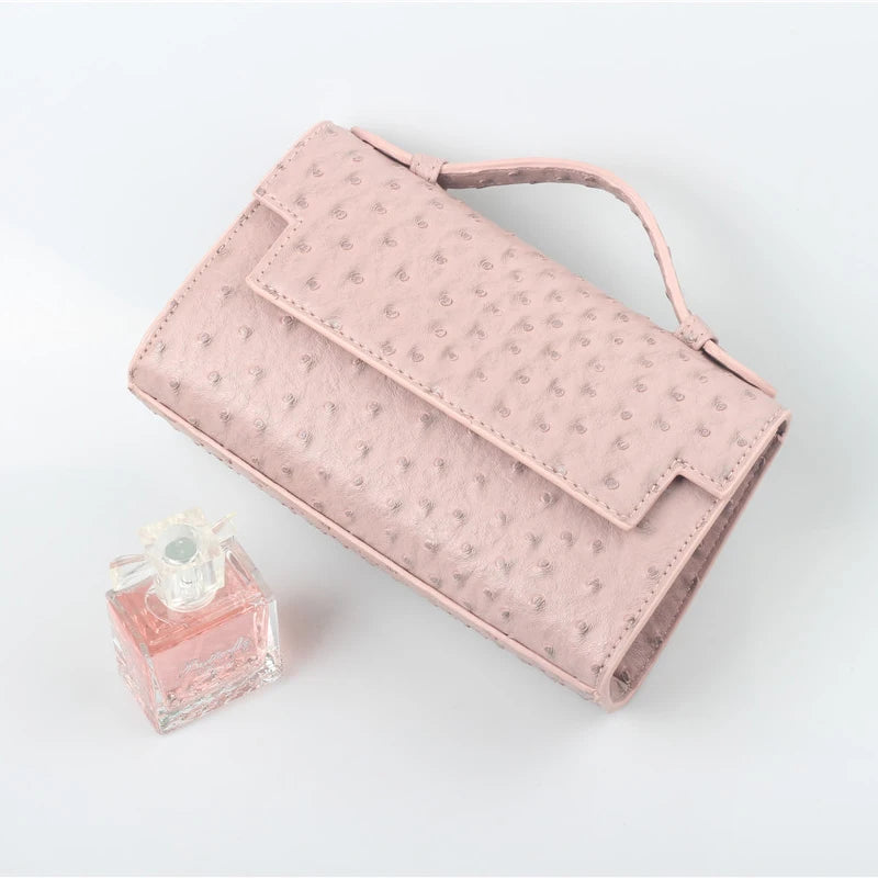 Women Ostrich Pattern Handbags Female Evening Party Bag