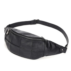 Xiao.p Men's Waterproof Waist Bag High PU Leather Chest Banana Bag