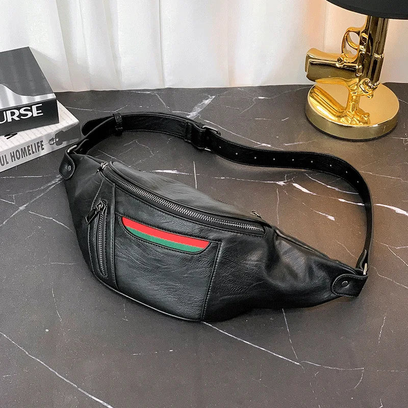 Xiao.p High Pu Leather Men's Waist Pack