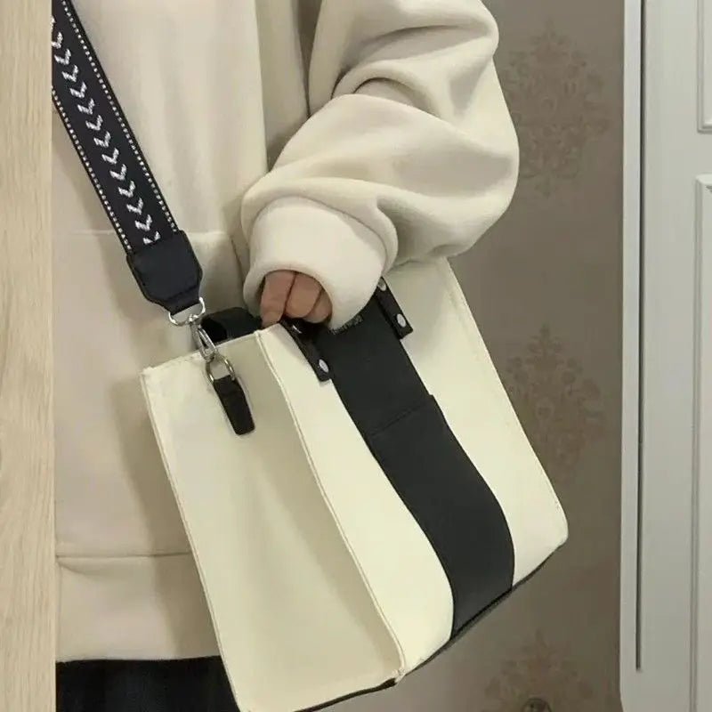 Xiuya Japanese Canvas Bag for Women Spring Large Capacity Handbags