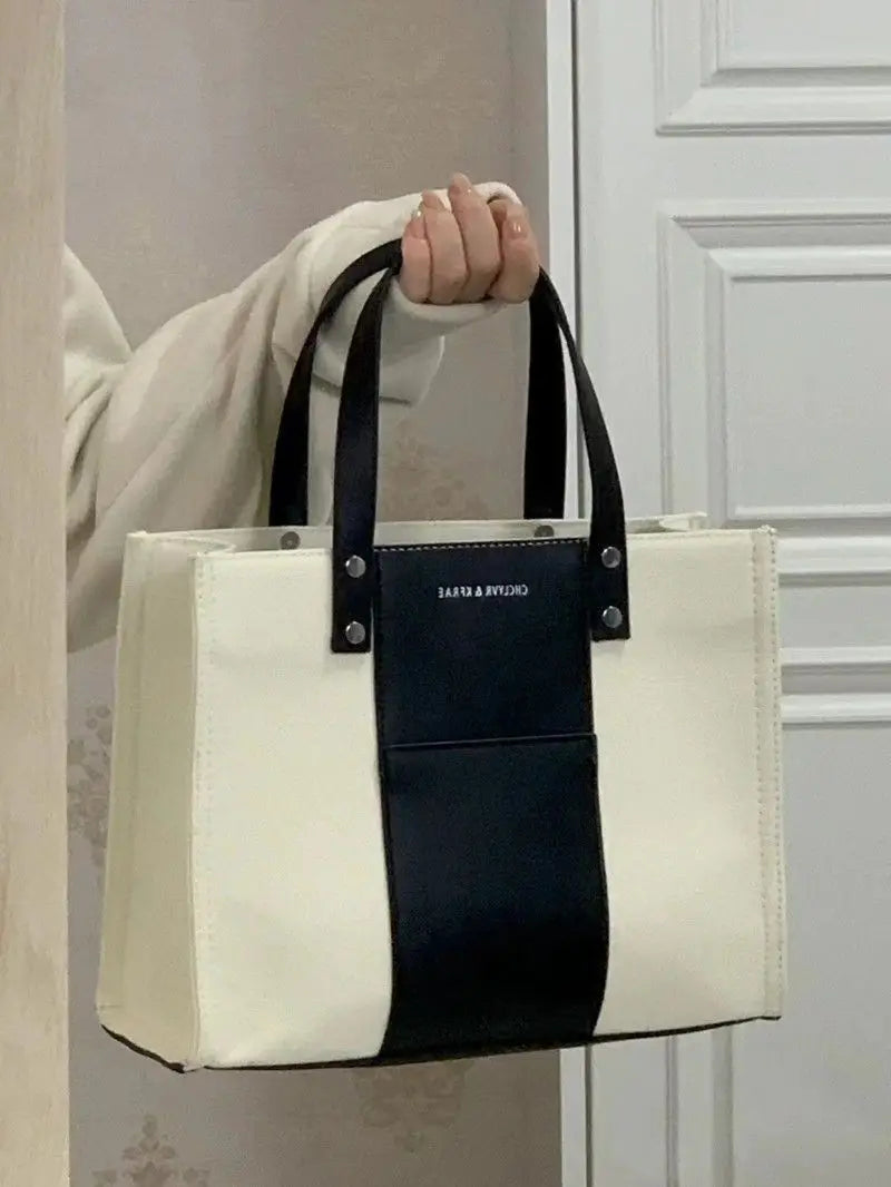 Xiuya Japanese Canvas Bag for Women Spring Large Capacity Handbags