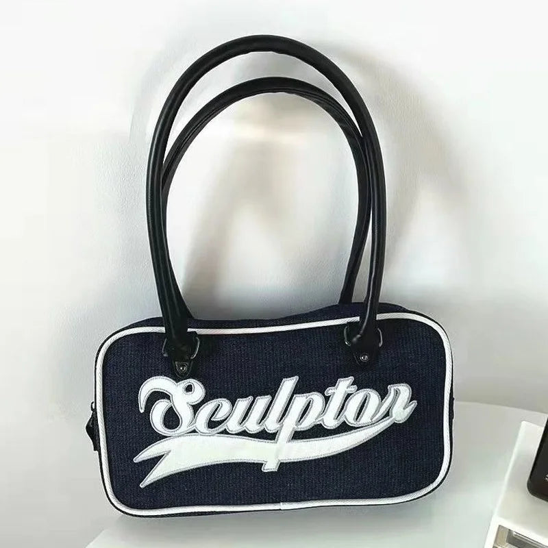 Xiuya Retro Womens Shoulder Bag Casual All-match Travel Fitness Baseball Sports