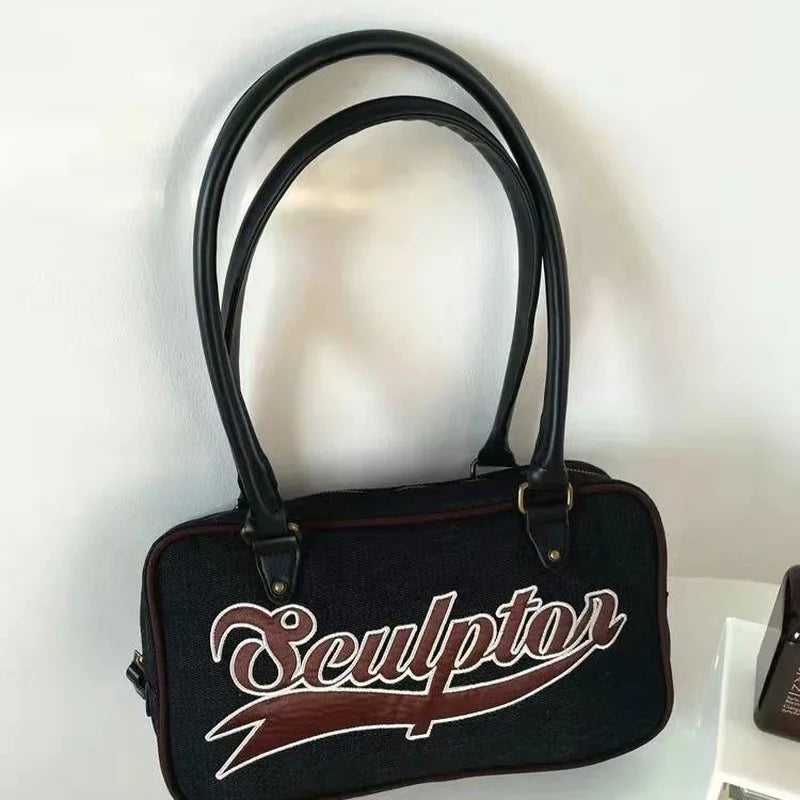 Xiuya Retro Womens Shoulder Bag Casual All-match Travel Fitness Baseball Sports