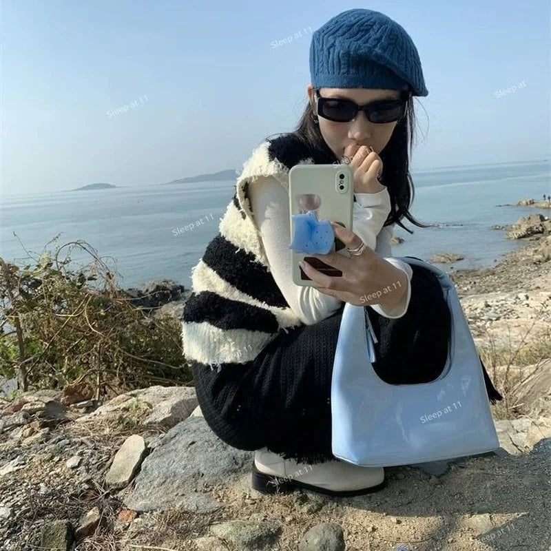 Xiuya Vintage Handbags for Women Autumn Underarm Shoulder Bag