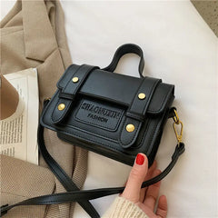 Xiuya Vintage Messenger Bag Handbags PU Leather Zipper Square Bag